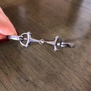 Sterling Silver D Bit Bangle